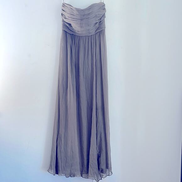 Jenny Yoo Collection 100% silk strapless full length maxi bridesmaid dress sz 10 - Picture 1 of 9